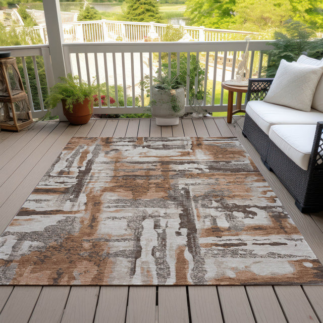 Addison Chantille ACN2015 Abstract Machine Made Transitional Paprika Rug