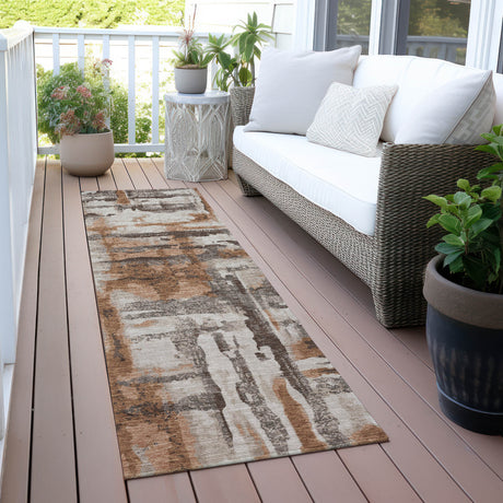 Addison Chantille ACN2015 Abstract Machine Made Transitional Paprika Rug