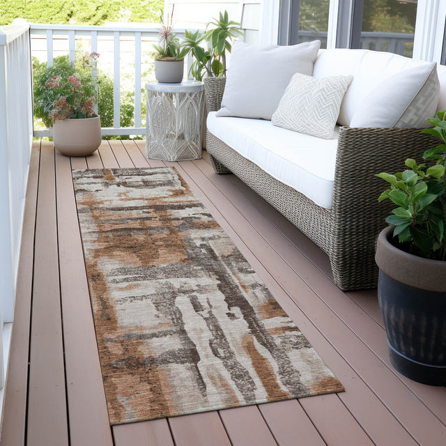 Addison Chantille ACN2015 Abstract Machine Made Transitional Paprika Rug