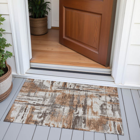 Addison Chantille ACN2015 Abstract Machine Made Transitional Paprika Rug