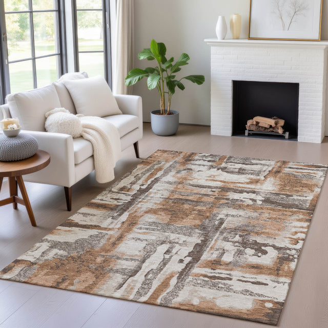 Addison Chantille ACN2015 Abstract Machine Made Transitional Paprika Rug
