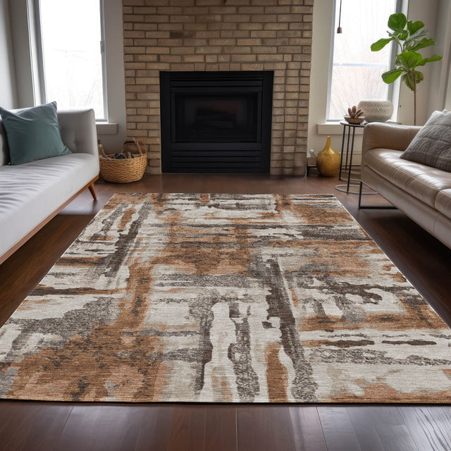 Addison Chantille ACN2015 Abstract Machine Made Transitional Paprika Rug