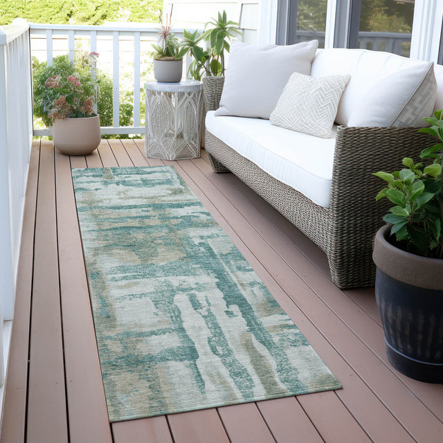 Addison Chantille ACN2015 Abstract Machine Made Transitional Teal Rug