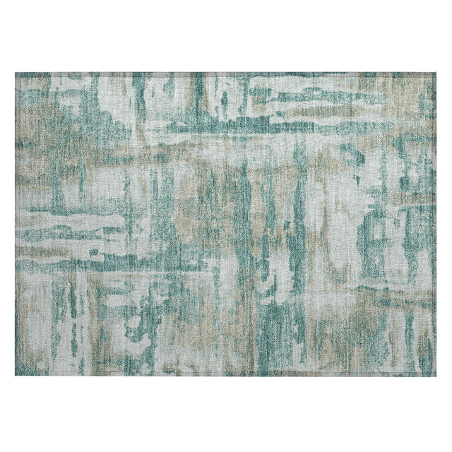 Addison Chantille ACN2015 Abstract Machine Made Transitional Teal Rug