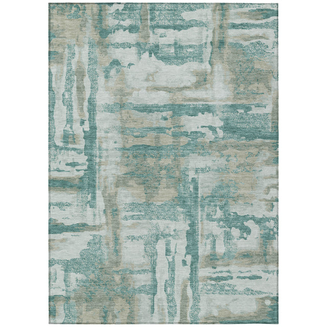 Addison Chantille ACN2015 Abstract Machine Made Transitional Teal Rug