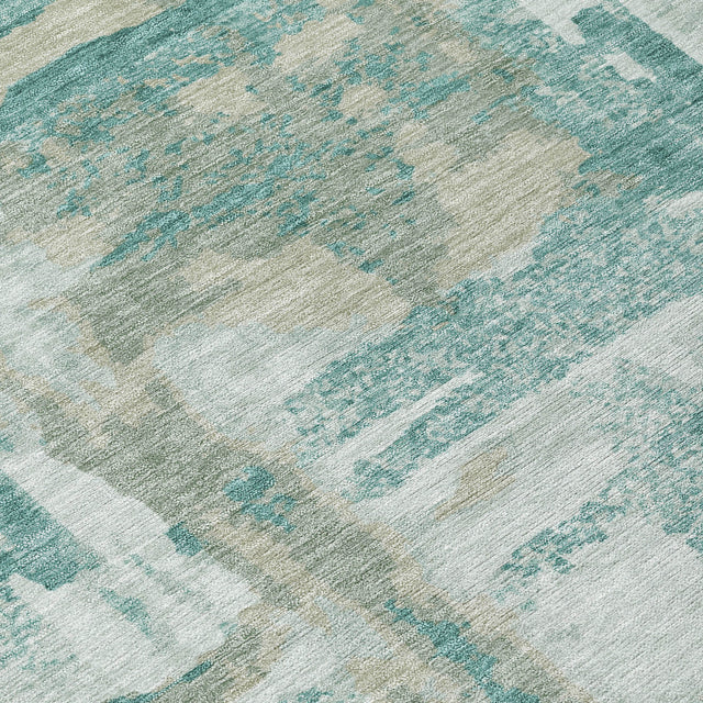 Addison Chantille ACN2015 Abstract Machine Made Transitional Teal Rug