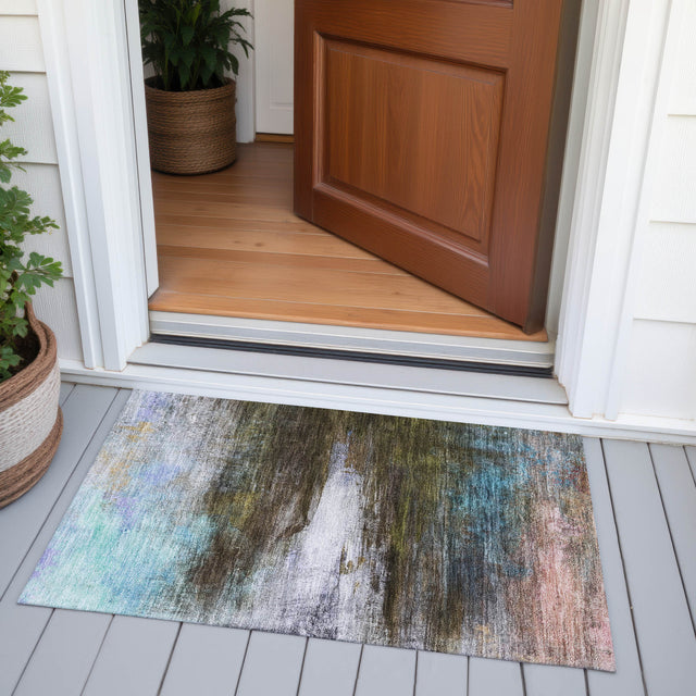 Addison Chantille ACN2016 Abstract Machine Made Transitional Brown Rug