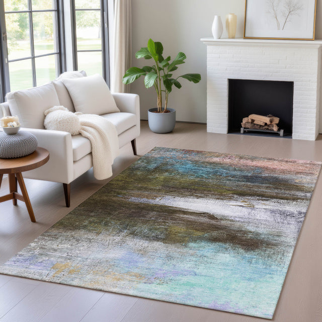 Addison Chantille ACN2016 Abstract Machine Made Transitional Brown Rug