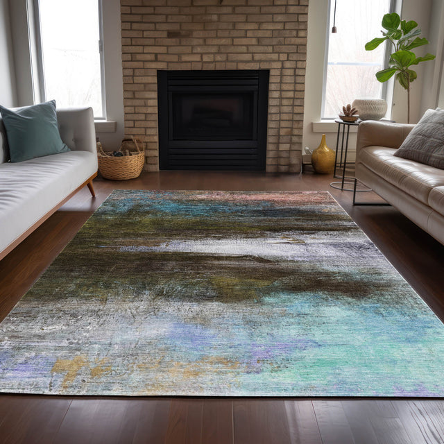 Addison Chantille ACN2016 Abstract Machine Made Transitional Brown Rug