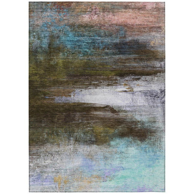 Addison Chantille ACN2016 Abstract Machine Made Transitional Brown Rug