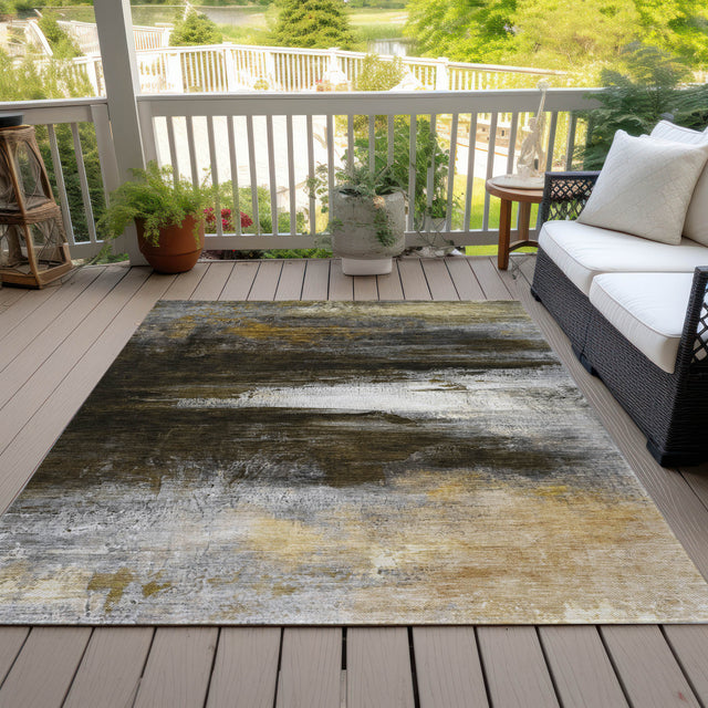 Addison Chantille ACN2016 Abstract Machine Made Transitional Chocolate Rug
