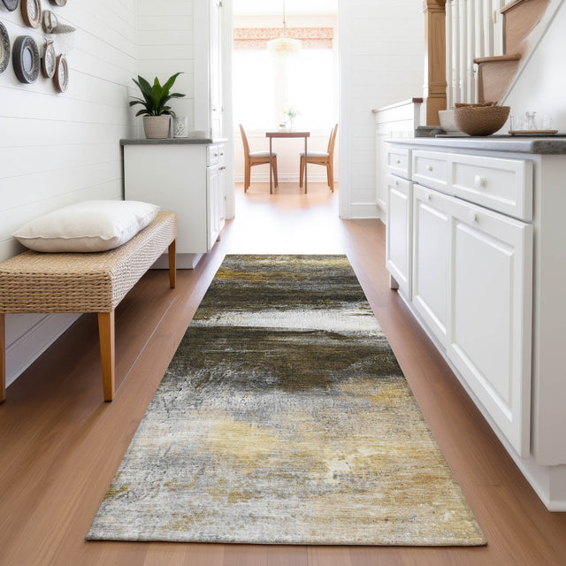 Addison Chantille ACN2016 Abstract Machine Made Transitional Chocolate Rug