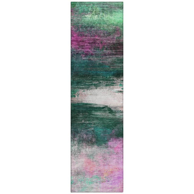 Addison Chantille ACN2016 Abstract Machine Made Transitional Green Rug