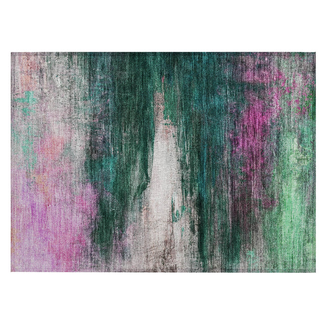 Addison Chantille ACN2016 Abstract Machine Made Transitional Green Rug
