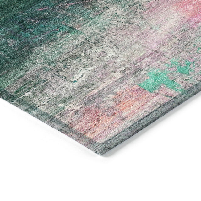 Addison Chantille ACN2016 Abstract Machine Made Transitional Green Rug