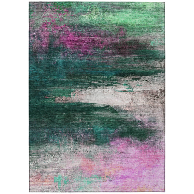 Addison Chantille ACN2016 Abstract Machine Made Transitional Green Rug