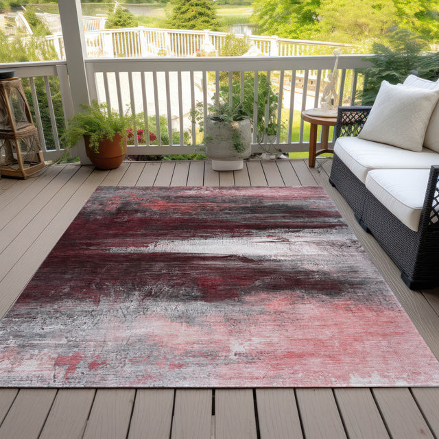 Addison Chantille ACN2016 Abstract Machine Made Transitional Merlot Rug