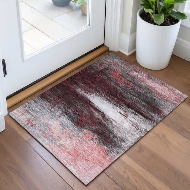 Addison Chantille ACN2016 Abstract Machine Made Transitional Merlot Rug
