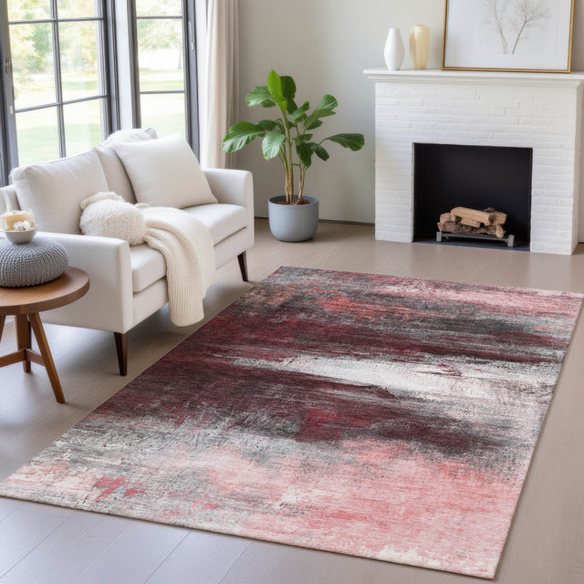 Addison Chantille ACN2016 Abstract Machine Made Transitional Merlot Rug