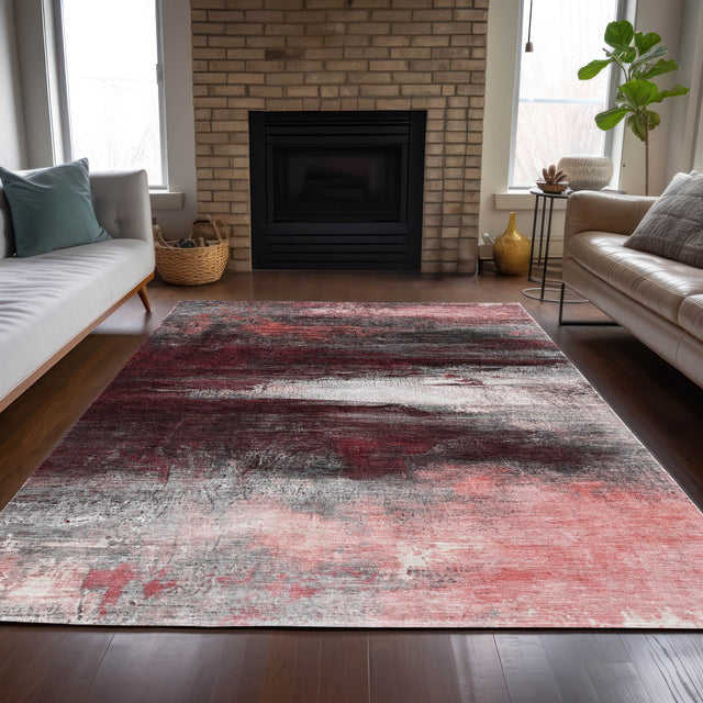 Addison Chantille ACN2016 Abstract Machine Made Transitional Merlot Rug