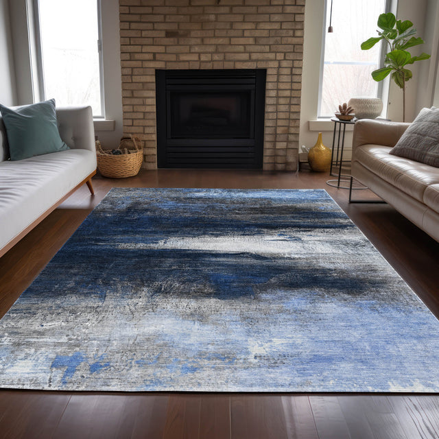 Addison Chantille ACN2016 Abstract Machine Made Transitional Navy Rug