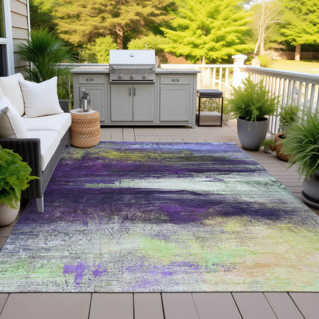 Addison Chantille ACN2016 Abstract Machine Made Transitional Purple Rug