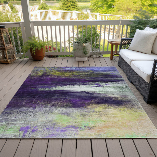 Addison Chantille ACN2016 Abstract Machine Made Transitional Purple Rug