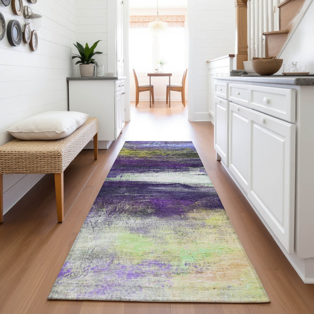 Addison Chantille ACN2016 Abstract Machine Made Transitional Purple Rug