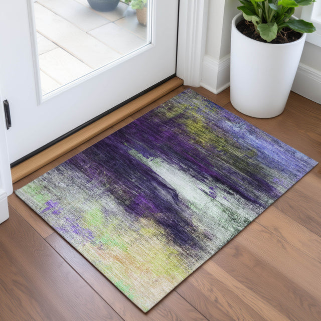 Addison Chantille ACN2016 Abstract Machine Made Transitional Purple Rug