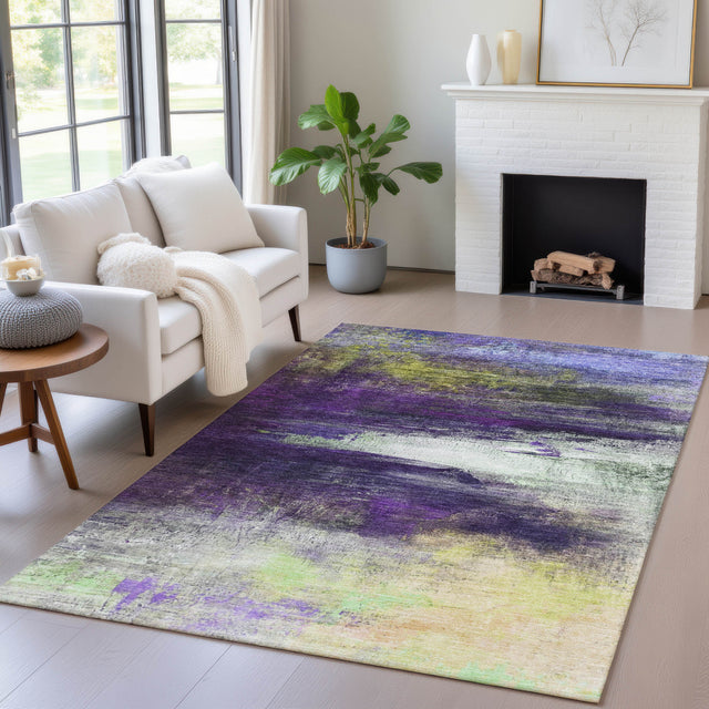 Addison Chantille ACN2016 Abstract Machine Made Transitional Purple Rug