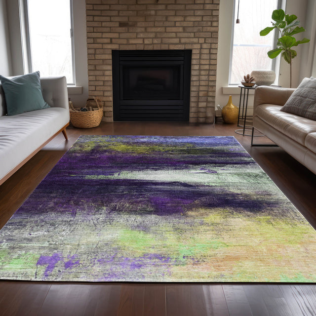Addison Chantille ACN2016 Abstract Machine Made Transitional Purple Rug