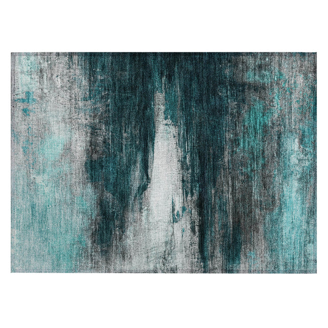 Addison Chantille ACN2016 Abstract Machine Made Transitional Teal Rug