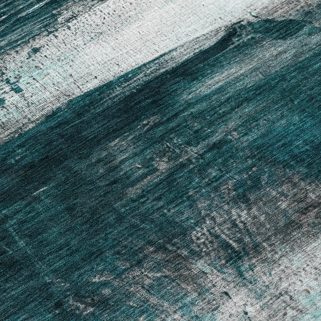 Addison Chantille ACN2016 Abstract Machine Made Transitional Teal Rug
