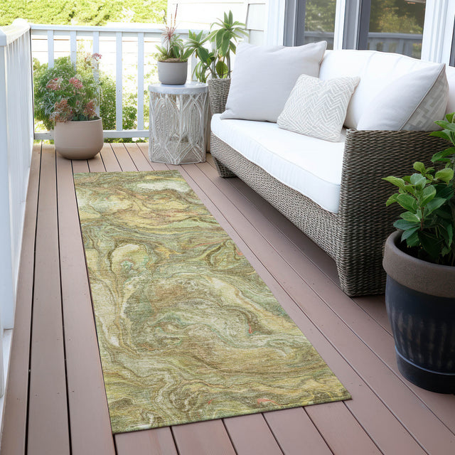 Addison Chantille ACN2017 Abstract Machine Made Transitional Gold Rug