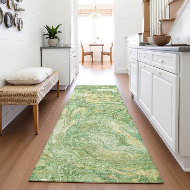 Addison Chantille ACN2017 Abstract Machine Made Transitional Green Rug