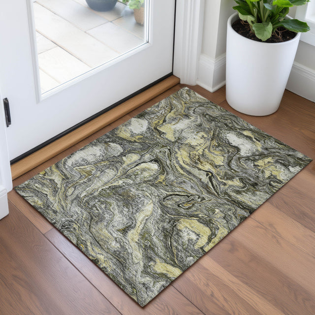 Addison Chantille ACN2017 Abstract Machine Made Transitional Pewter Rug
