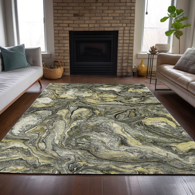 Addison Chantille ACN2017 Abstract Machine Made Transitional Pewter Rug