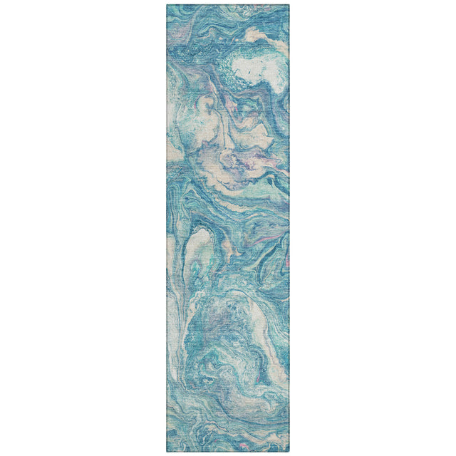 Addison Chantille ACN2017 Abstract Machine Made Transitional Teal Rug