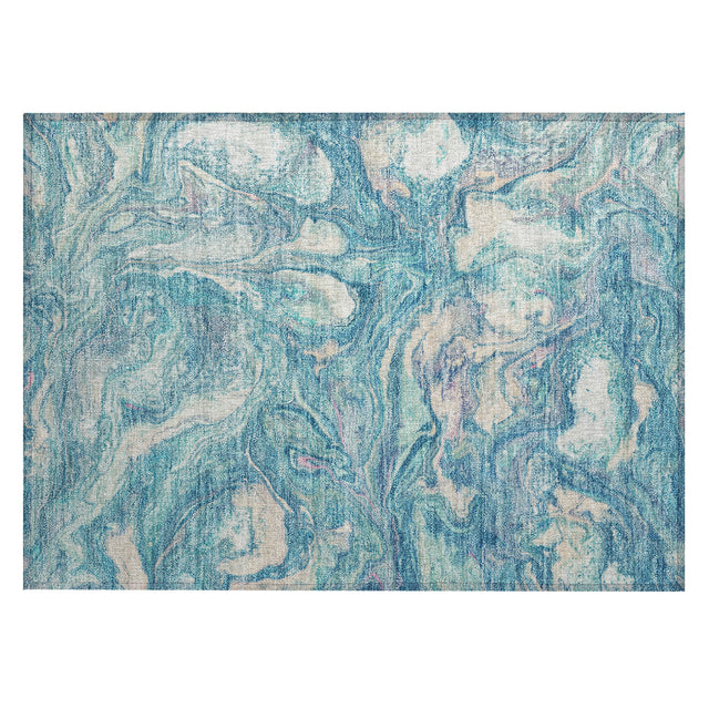 Addison Chantille ACN2017 Abstract Machine Made Transitional Teal Rug