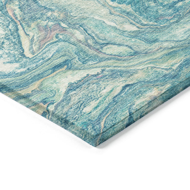 Addison Chantille ACN2017 Abstract Machine Made Transitional Teal Rug