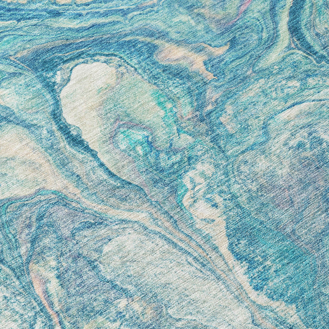 Addison Chantille ACN2017 Abstract Machine Made Transitional Teal Rug