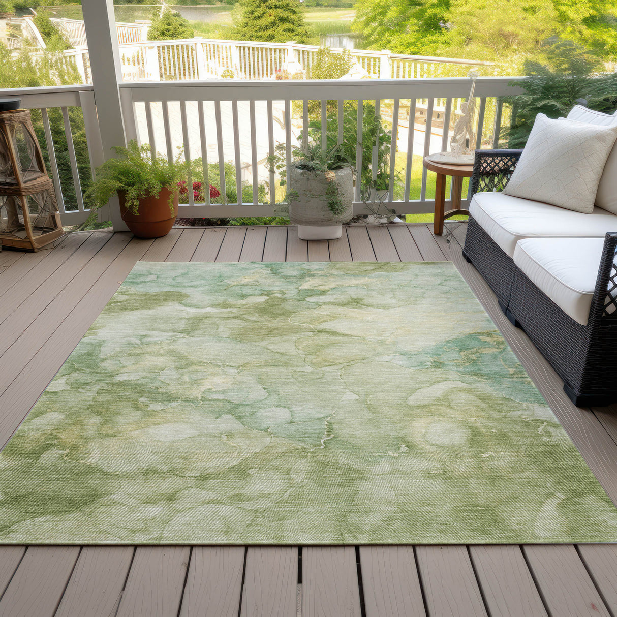 Addison Chantille ACN2018 Abstract Machine Made Transitional Aloe Rug