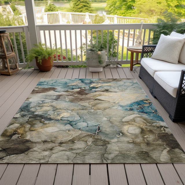 Addison Chantille ACN2018 Abstract Machine Made Transitional Brown Rug