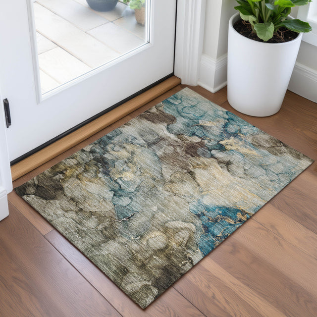 Addison Chantille ACN2018 Abstract Machine Made Transitional Brown Rug