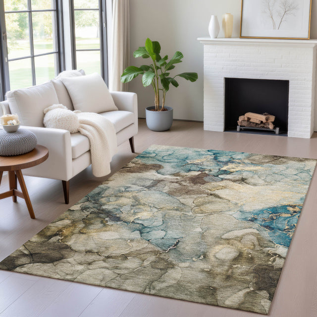 Addison Chantille ACN2018 Abstract Machine Made Transitional Brown Rug