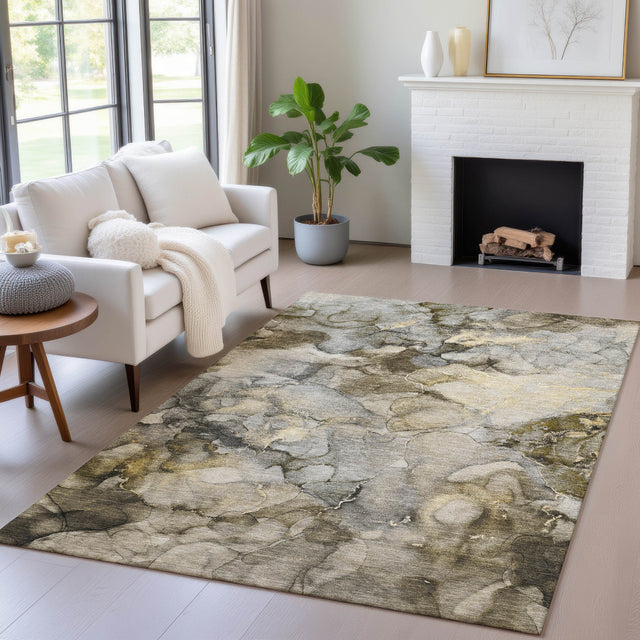 Addison Chantille ACN2018 Abstract Machine Made Transitional Pewter Rug