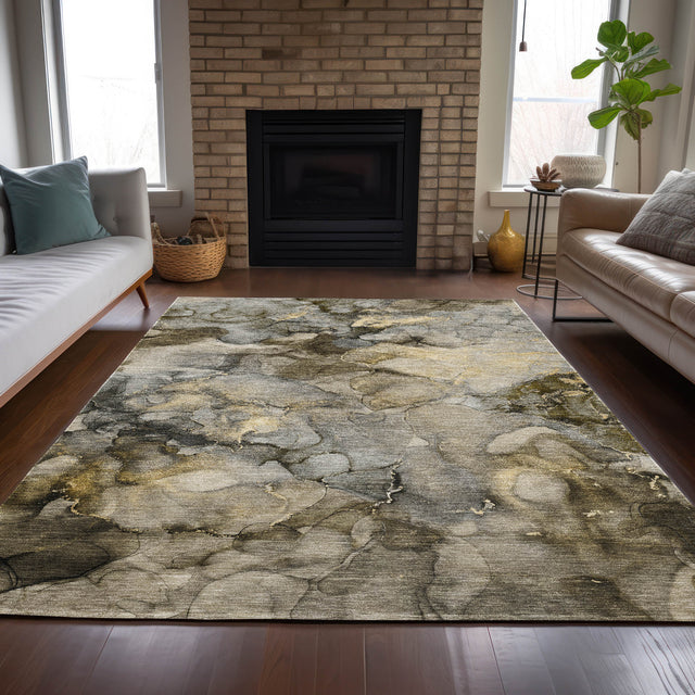 Addison Chantille ACN2018 Abstract Machine Made Transitional Pewter Rug