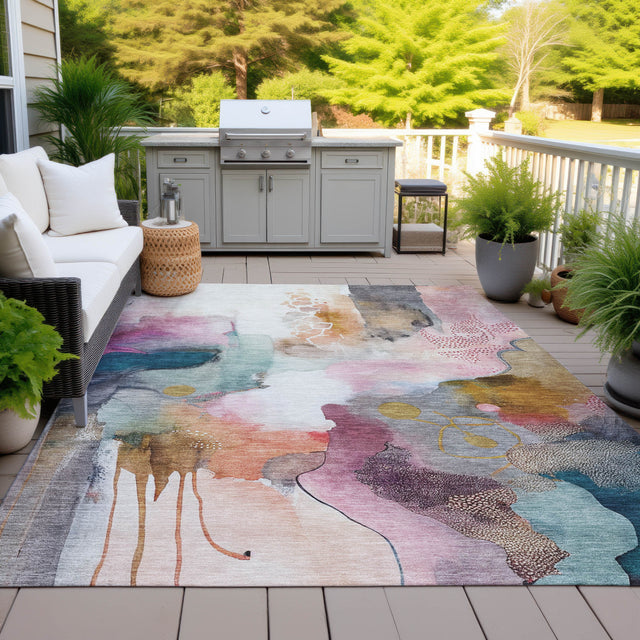 Addison Chantille ACN2019 Abstract Machine Made Transitional Blush Rug