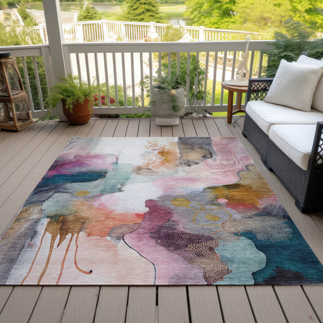 Addison Chantille ACN2019 Abstract Machine Made Transitional Blush Rug