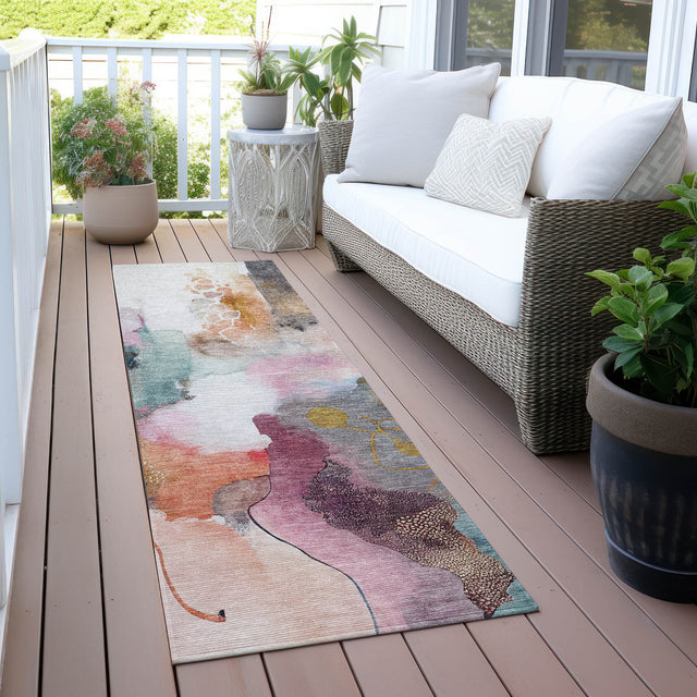 Addison Chantille ACN2019 Abstract Machine Made Transitional Blush Rug